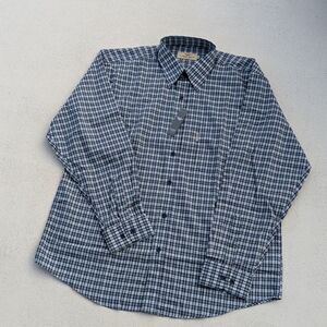 NWT Armani Collezioni | Checked Dress Shirt Button Down White Blue Green Large